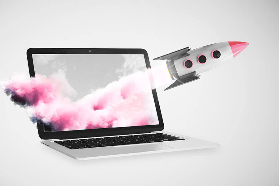 Rocket launching from laptop